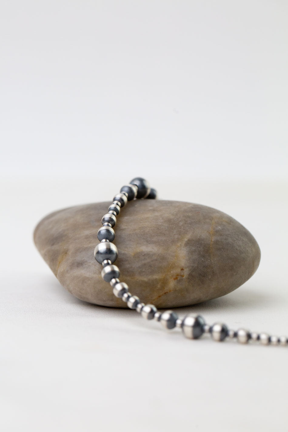 Native American 7.5" Sterling Silver Desert Pearls Bracelet