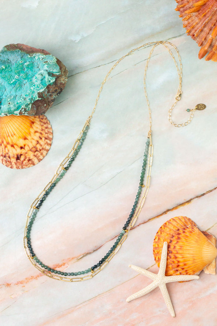 Ocean Waves 26-28" Grandidierite Multistrand Necklace