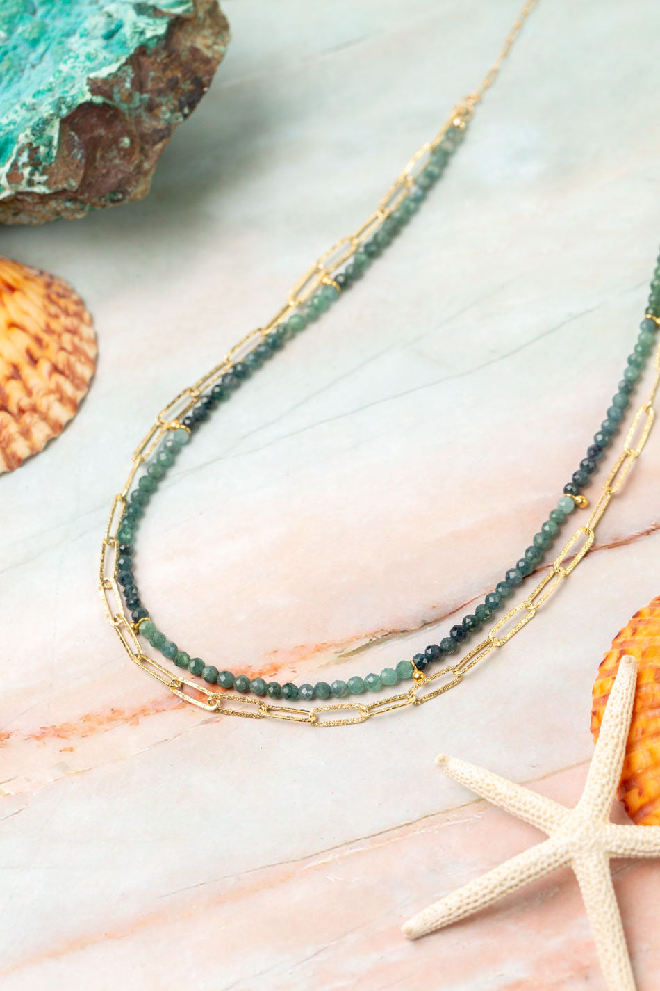 Ocean Waves 26-28" Grandidierite Multistrand Necklace