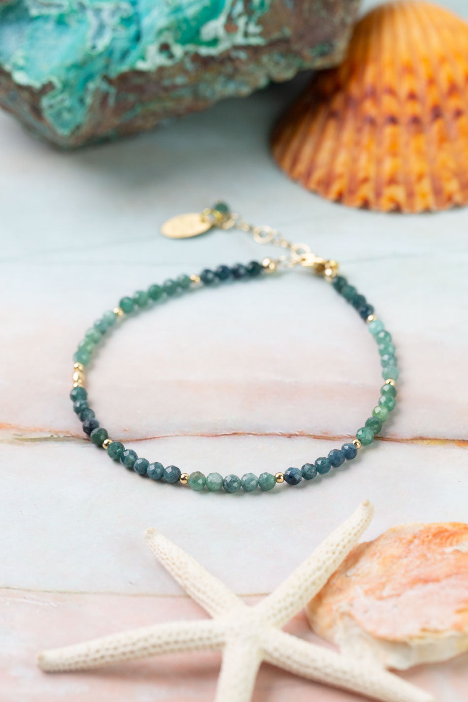 Ocean Waves 7.5-8.5" Grandidierite Simple Bracelet