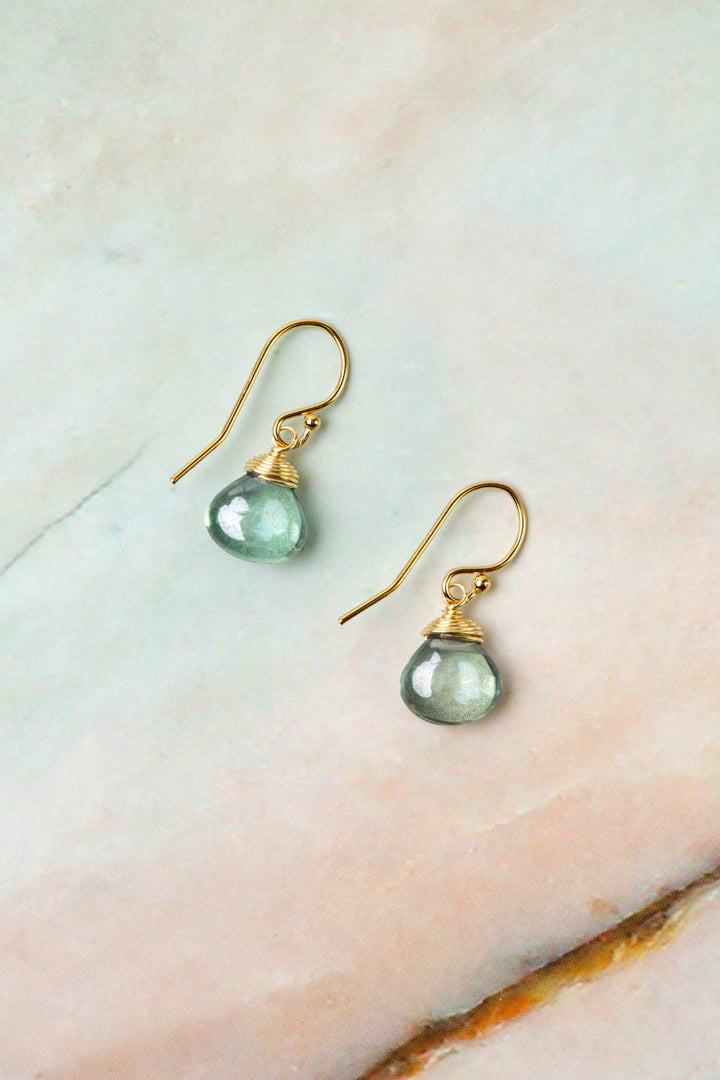Ocean Waves Blue Quartz Simple Earrings