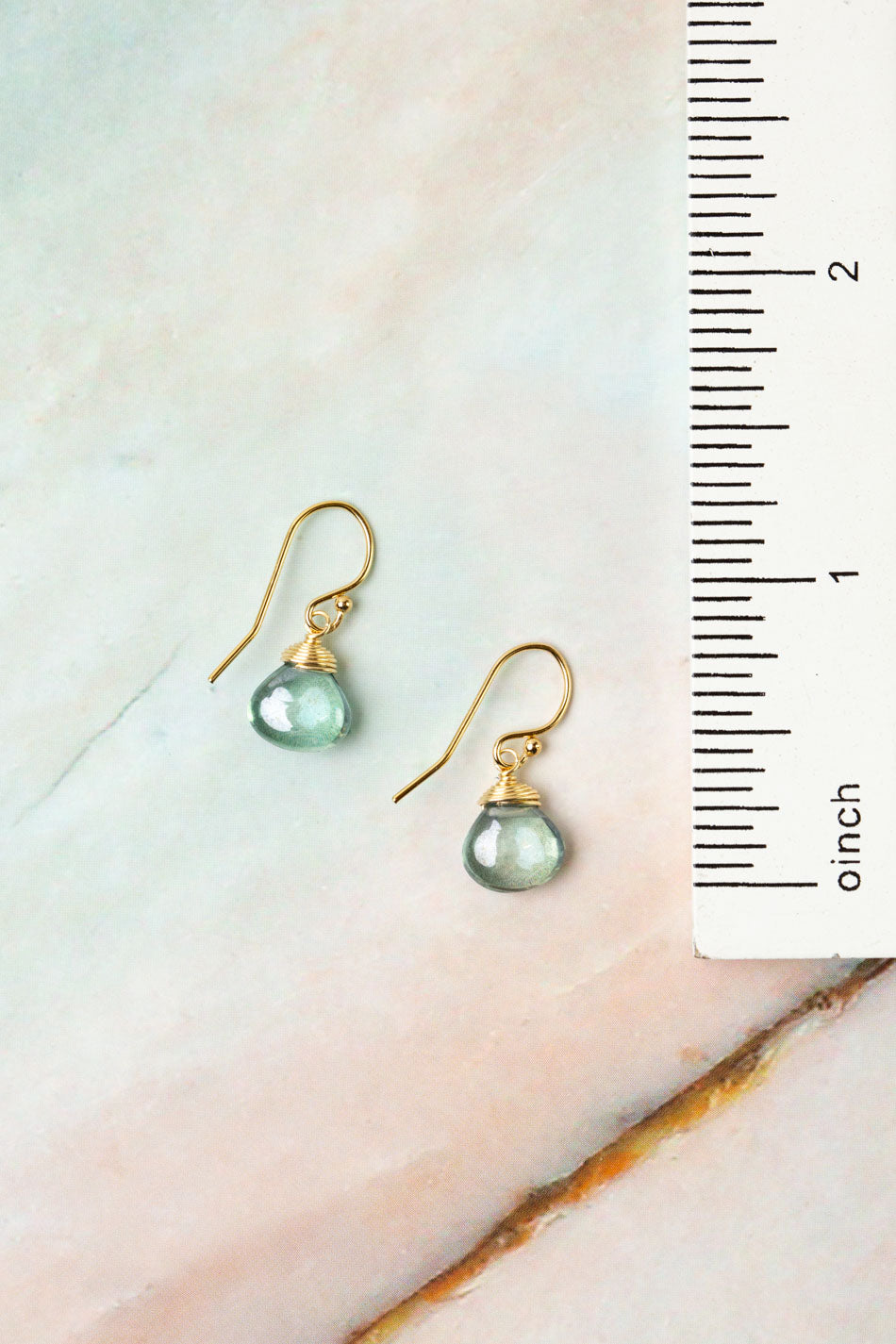 Ocean Waves Blue Quartz Simple Earrings