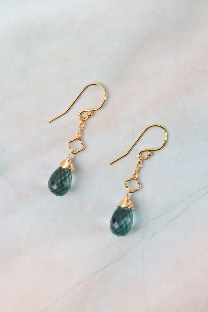 Ocean Waves Blue Quartz Dangle Earrings