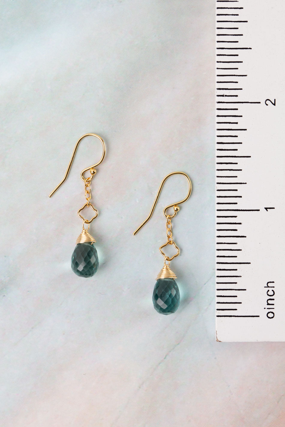Ocean Waves Blue Quartz Dangle Earrings