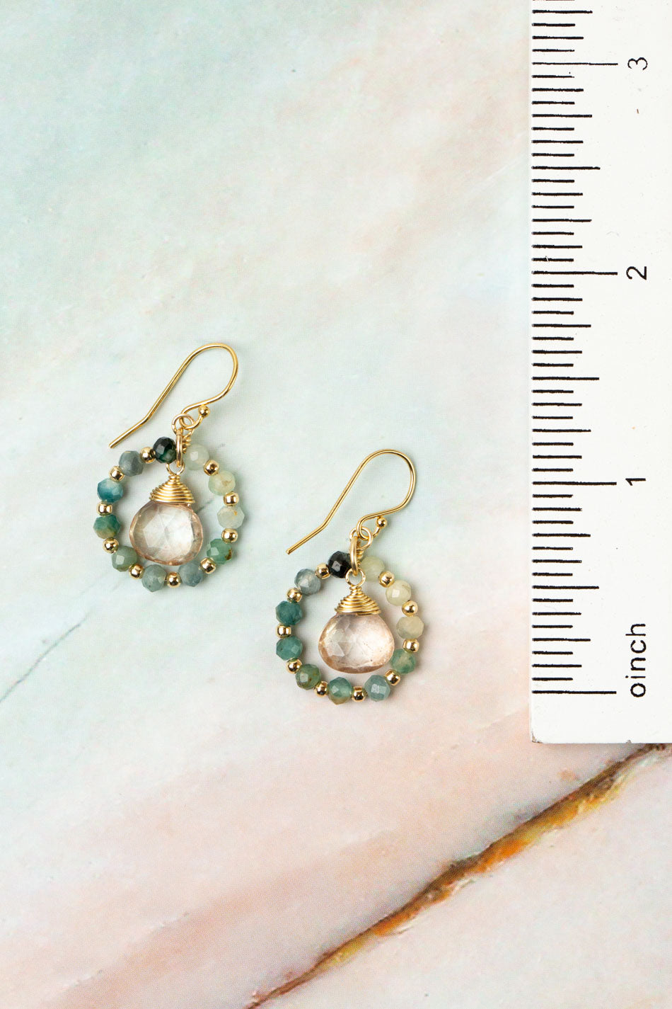 Ocean Waves Grandidierite, Topaz Simple Earrings