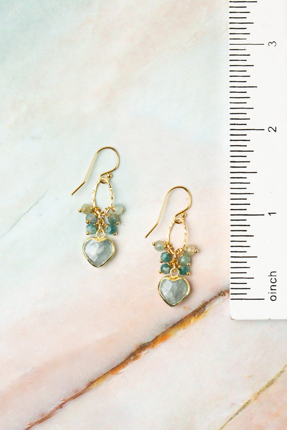 Ocean Waves Aquamarine, Grandidierite Cluster Earrings