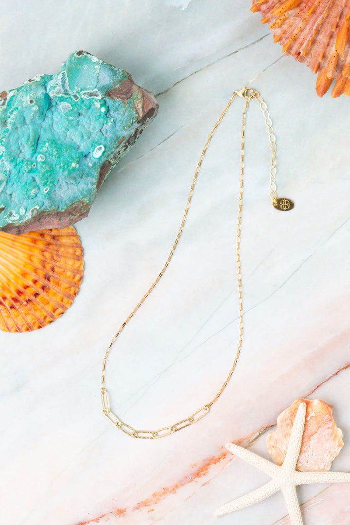 Ocean Waves 15-17" Gold Filled Chain Simple Necklace