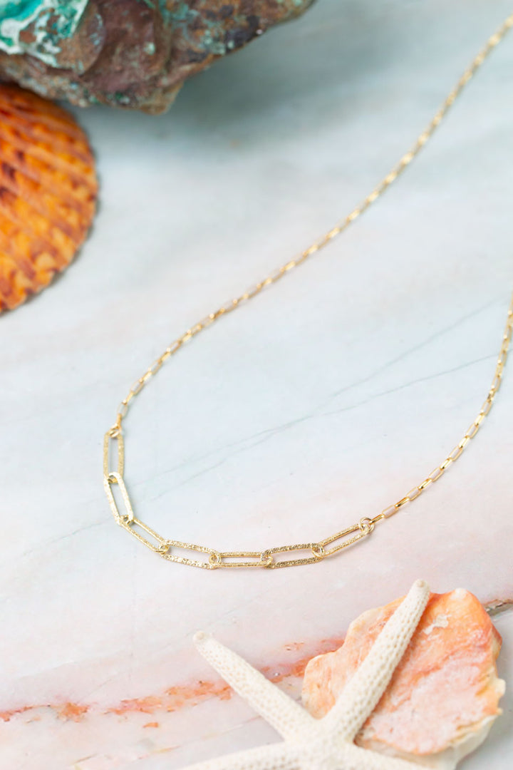 Ocean Waves 15-17" Gold Filled Chain Simple Necklace