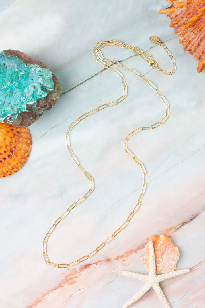 Ocean Waves 28.5-30.5" Simple Gold Filled Paperclip Chain Necklace