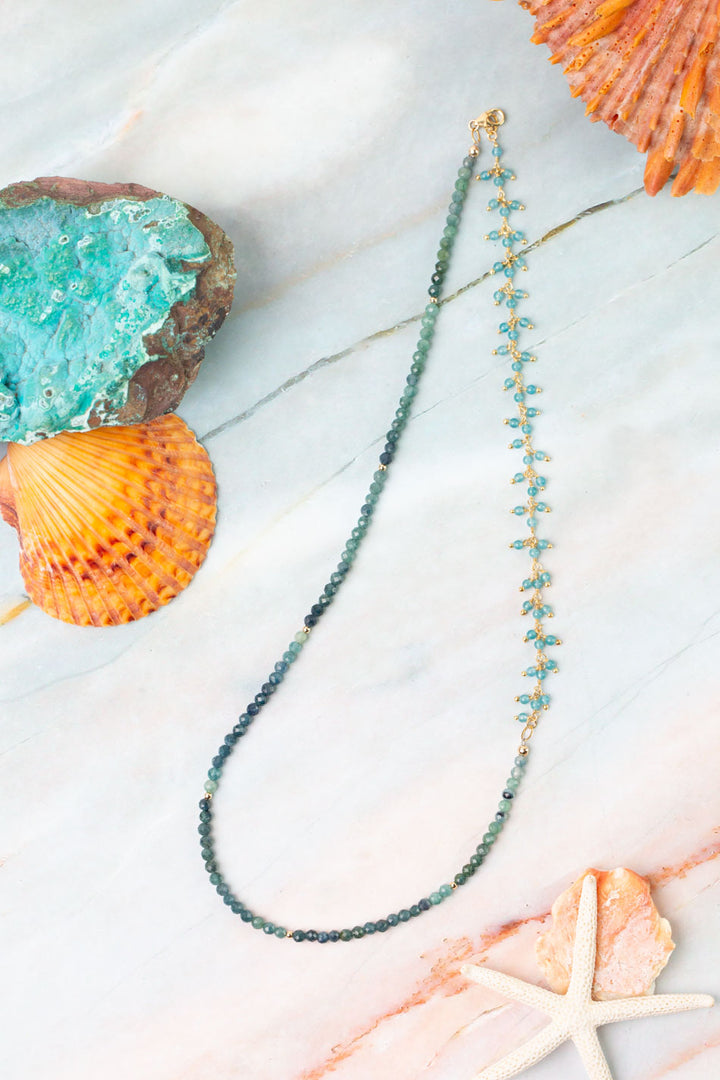 Ocean Waves 19" Blue Tourmaline Simple Necklace