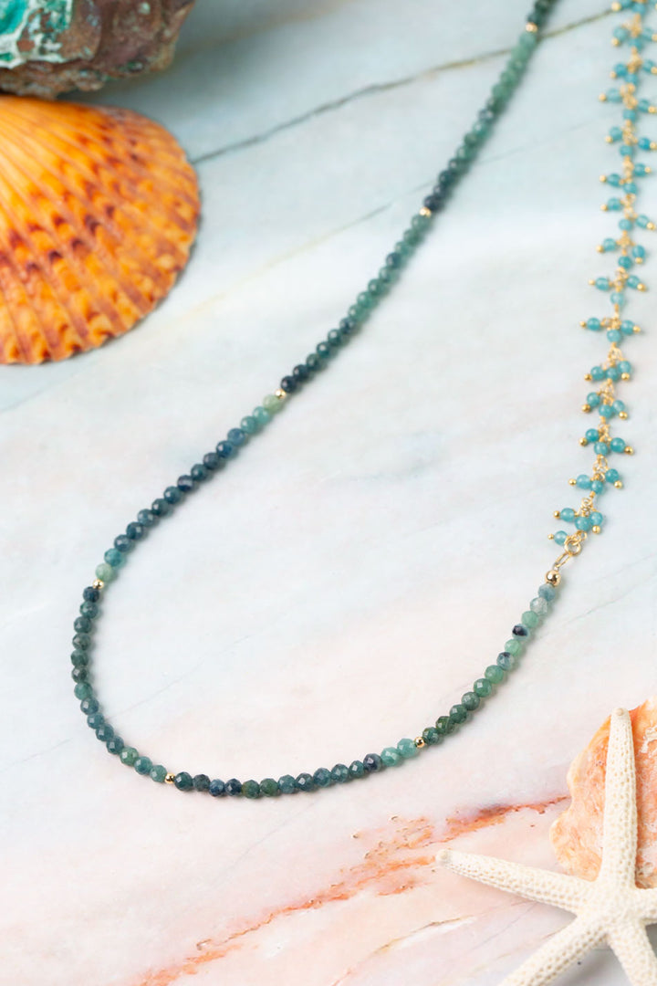 Ocean Waves 19" Blue Tourmaline Simple Necklace