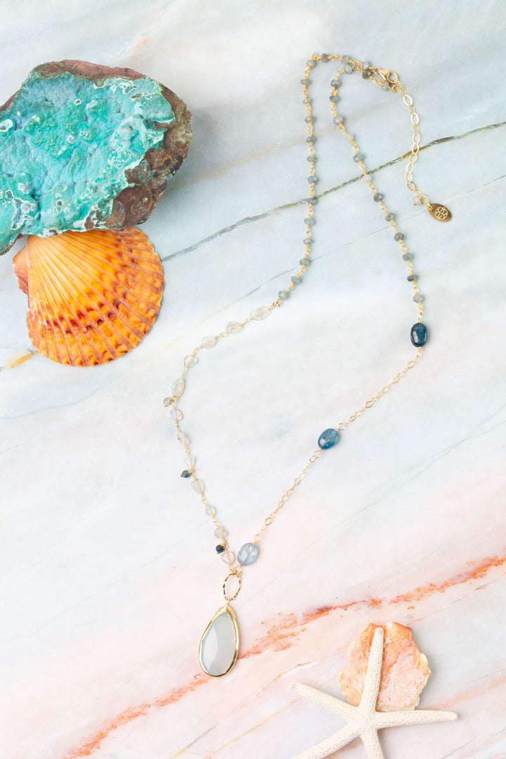 Ocean Waves 21-23" Opal, Kyanite, Grandidierite Collage Necklace