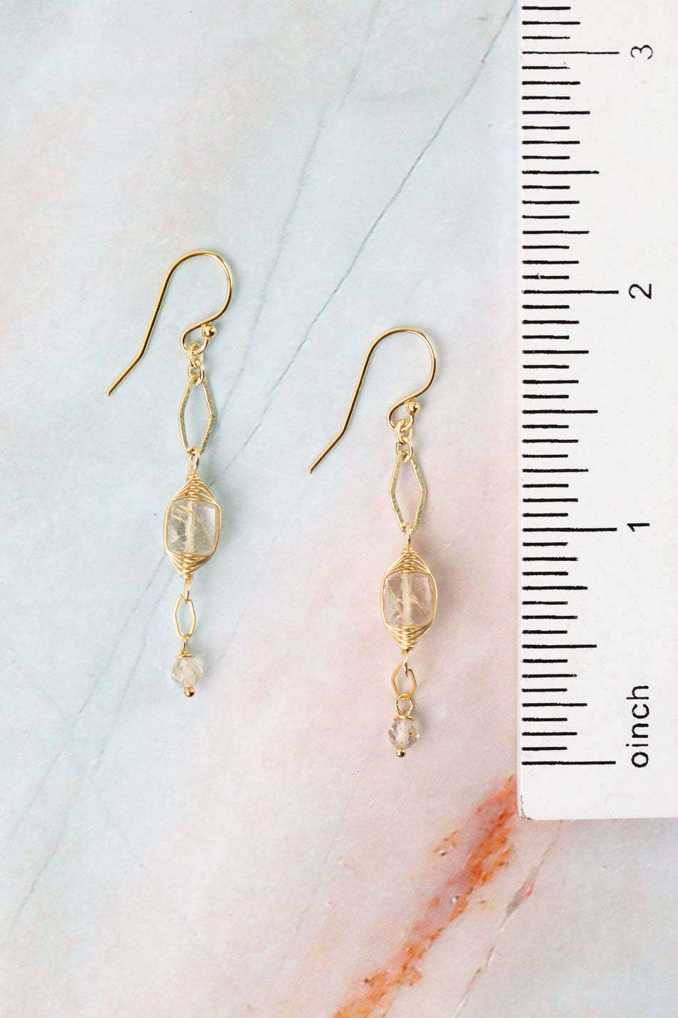 Ocean Waves Topaz Herringbone Earrings