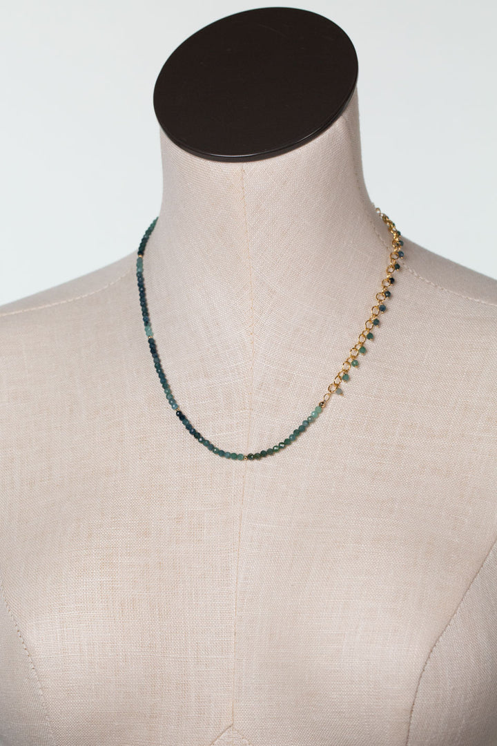 Ocean Waves 19.5" Blue Tourmaline Simple Necklace