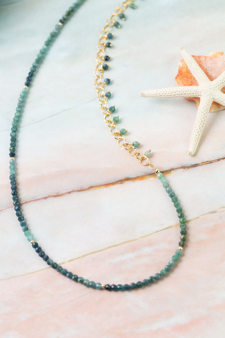 Ocean Waves 19.5" Blue Tourmaline Simple Necklace