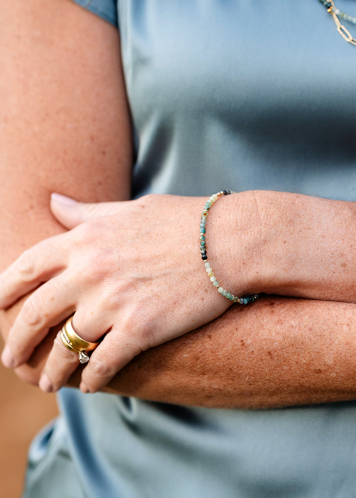 Ocean Waves 7.5-8.5" Grandidierite Simple Bracelet