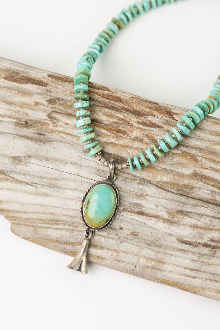 H.A. 22.25-24.25" Royston Turquoise Statement Necklace