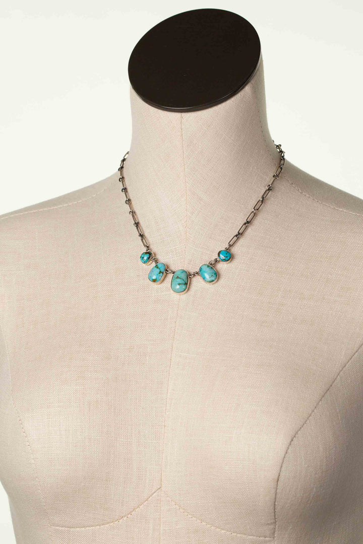 One Of A Kind 17.5" Royston Turquoise Statement Necklace