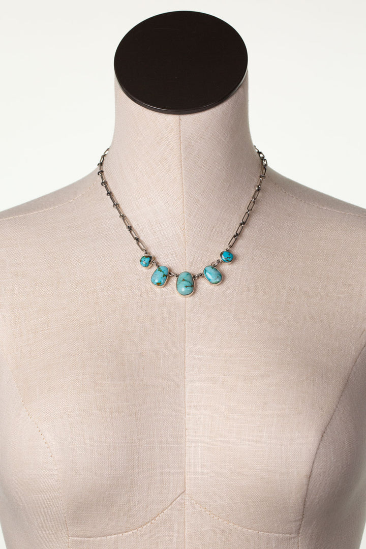 One Of A Kind 17.5" Royston Turquoise Statement Necklace