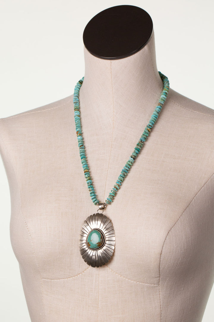 One Of A Kind 21.75-23.75" Royston Turquoise Statement Necklace