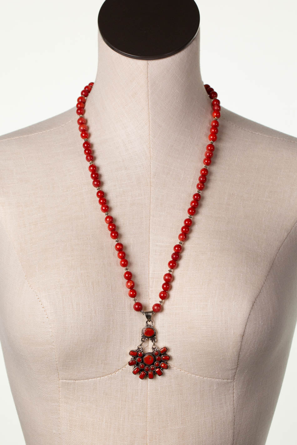 One Of A Kind 25-27" Coral Statement Necklace