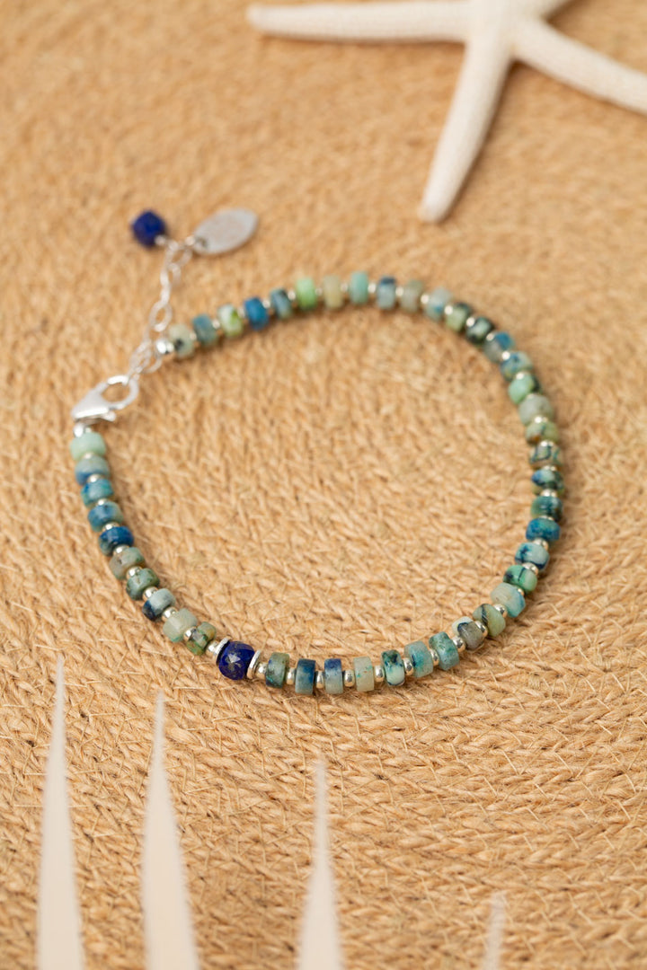 Pacifica 7.5-7.5" Faceted Lapis Lazuli And Blue Jasper Simple Bracelet