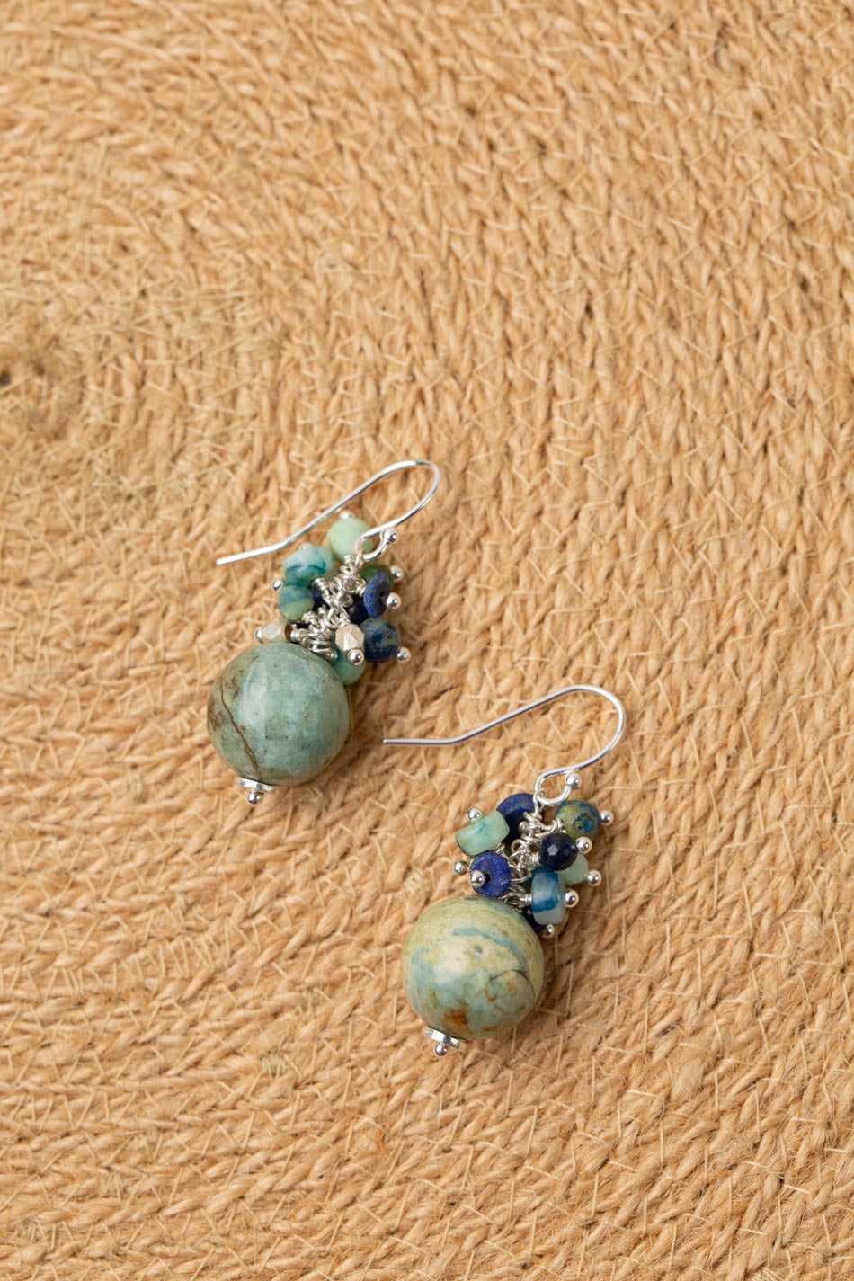 Pacifica Lapis Lazuli With Blue Jasper Cluster Earrings