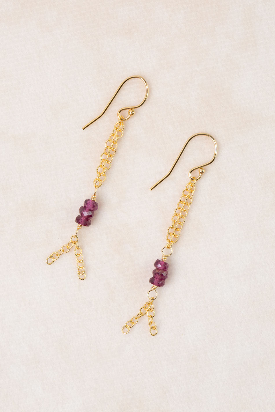 Persephone Rhodolite Garnet Tassel Earrings