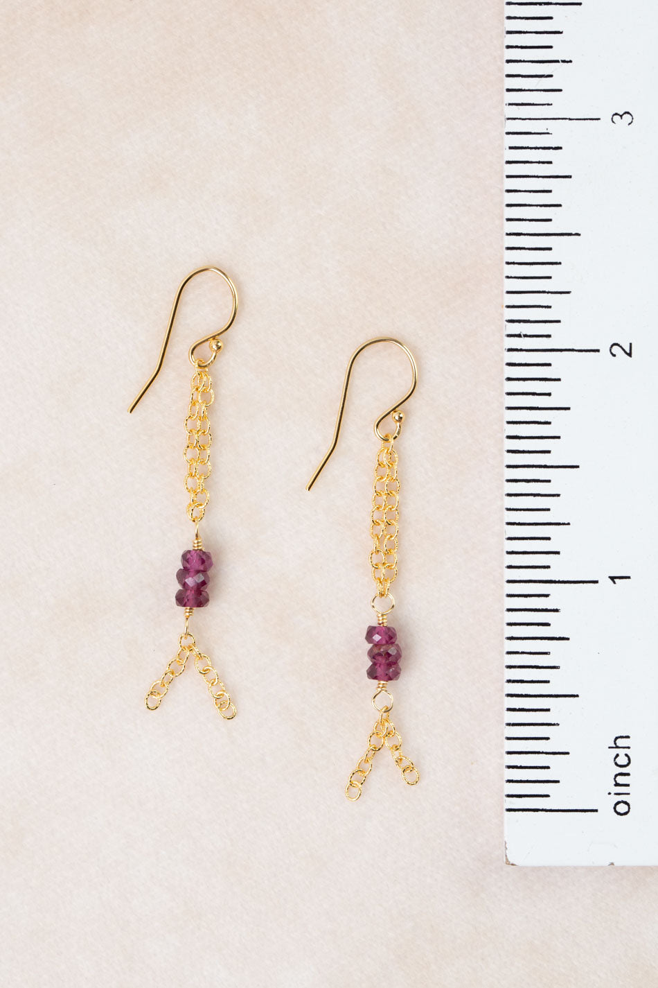Persephone Rhodolite Garnet Tassel Earrings