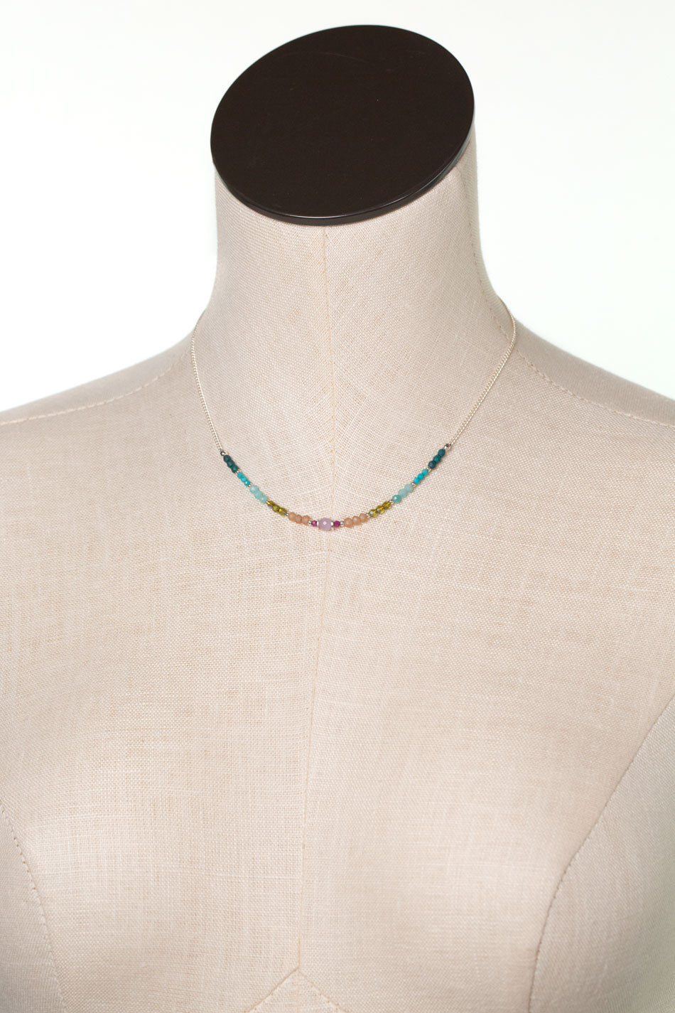 Primrose 15-17" Czech Glass, Amazonite, Kunzite Simple Necklace