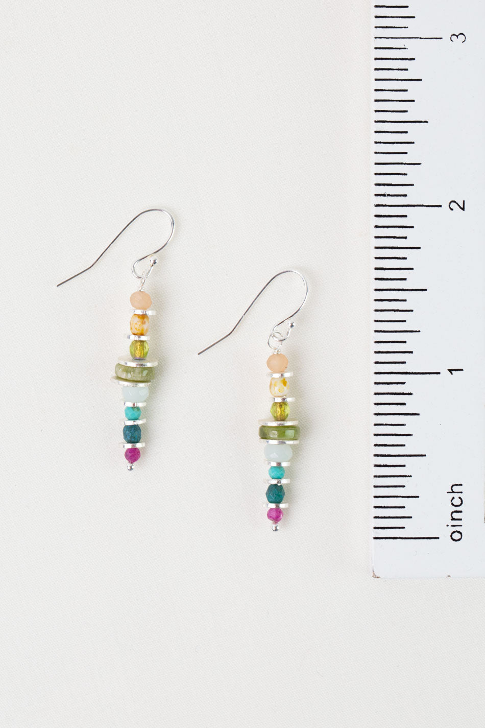Primrose Amazonite, Grossular Garnet, Czech Glass Simple Earrings