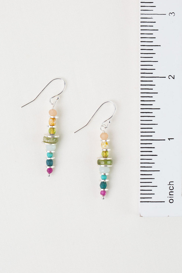Primrose Amazonite, Grossular Garnet, Czech Glass Simple Earrings