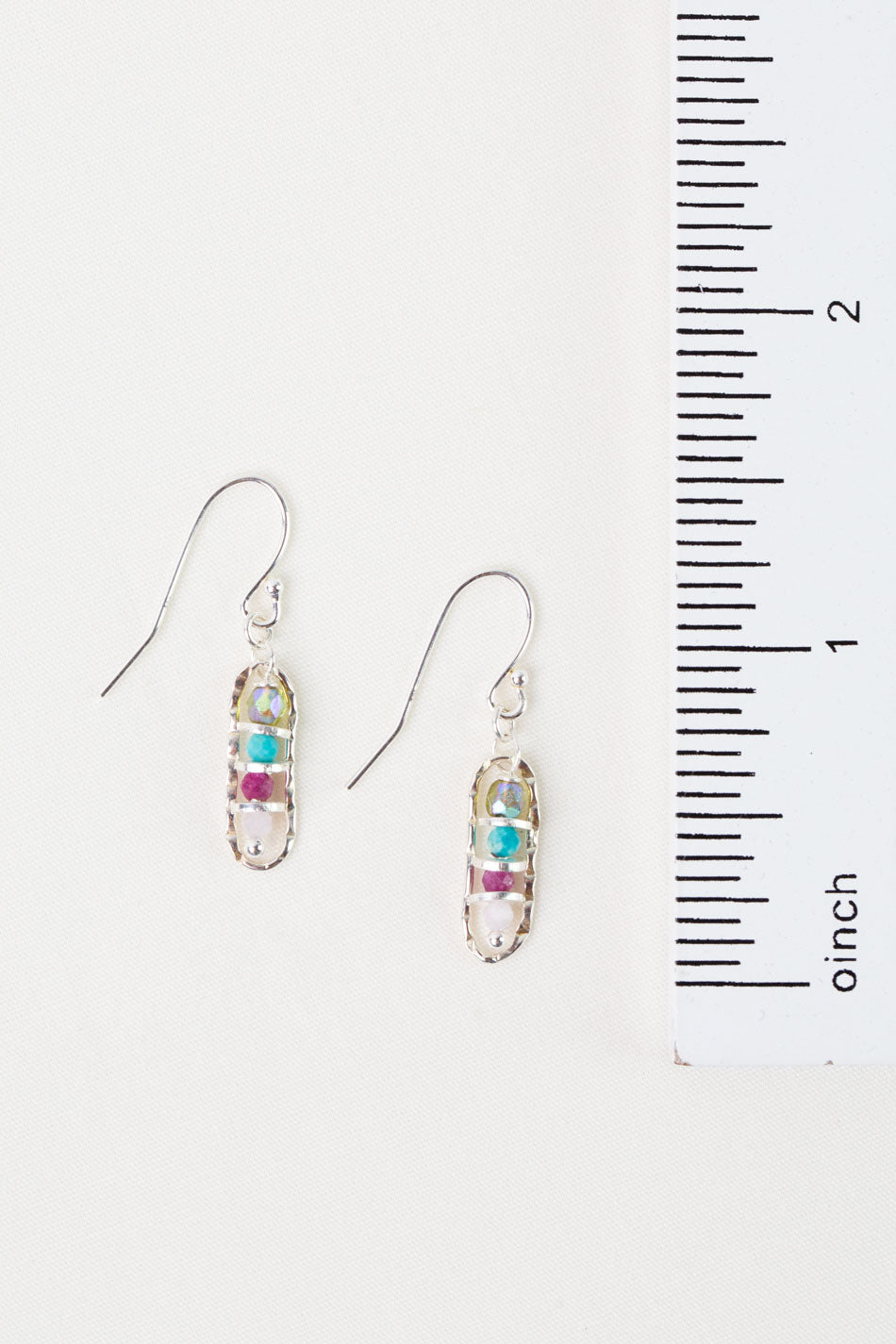 Primrose Amazonite, Ruby, Czech Glass Simple Earrings