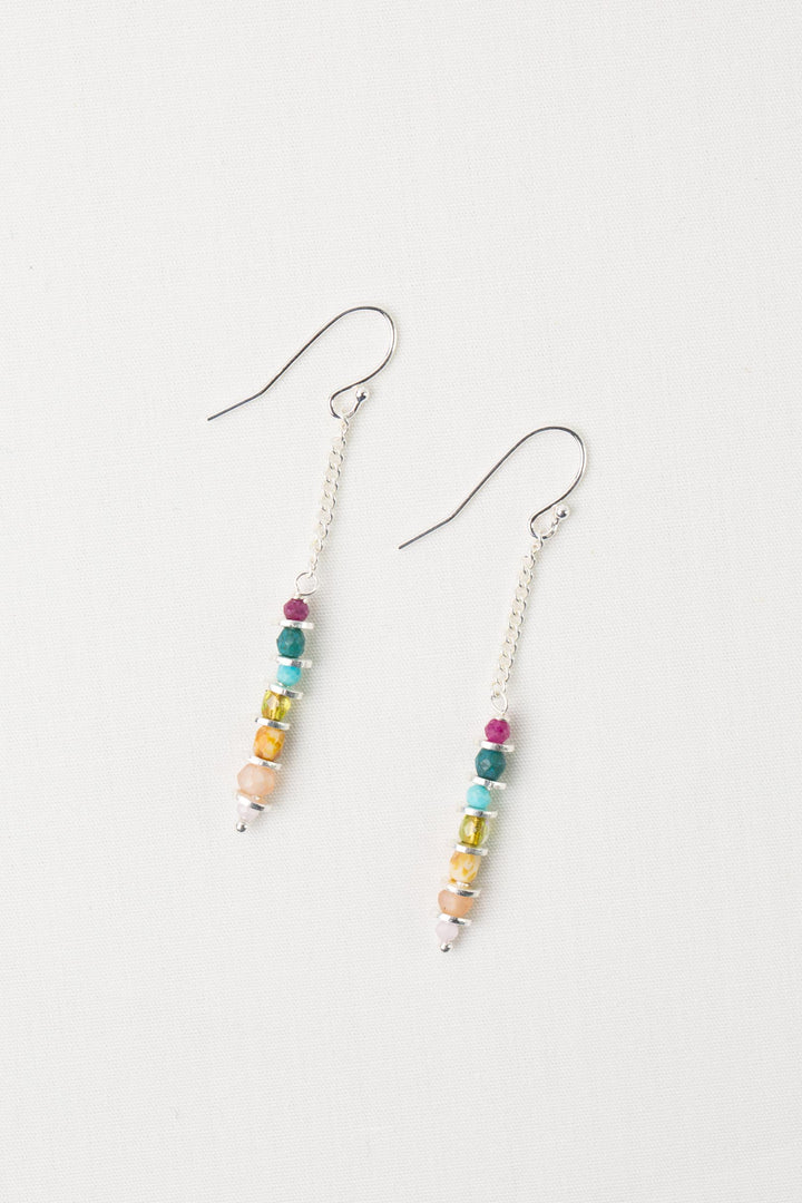 Primrose Turquoise, Czech Glass, Ruby Simple Earrings