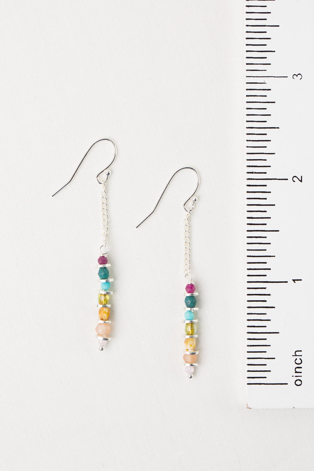 Primrose Turquoise, Czech Glass, Ruby Simple Earrings