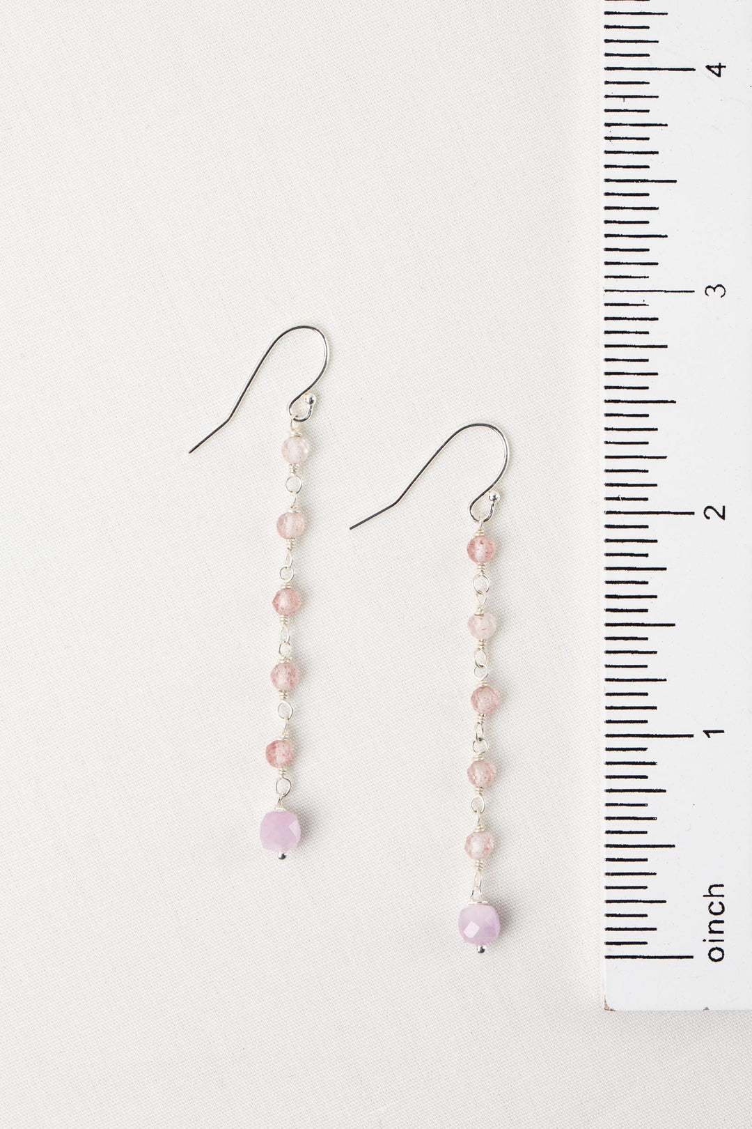 Primrose Kunzite, Rose Quartz Simple Earrings