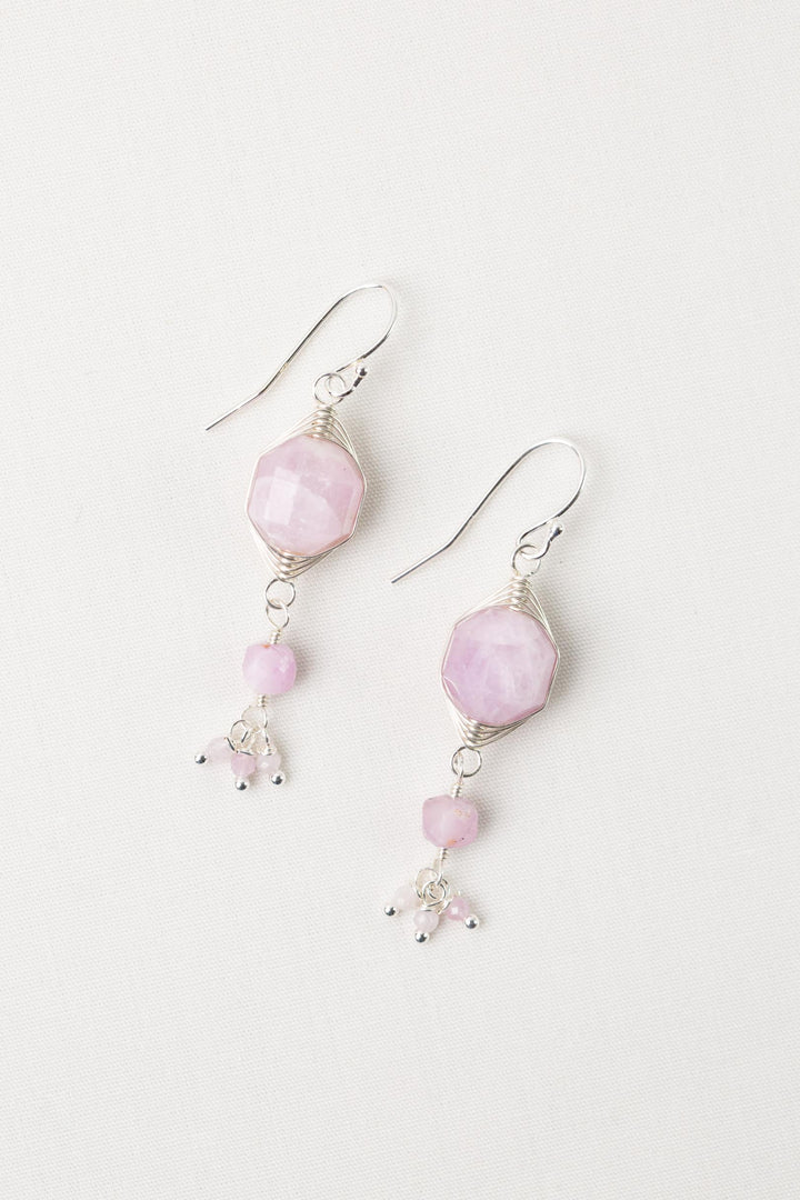 Primrose Kunzite Herringbone Earrings