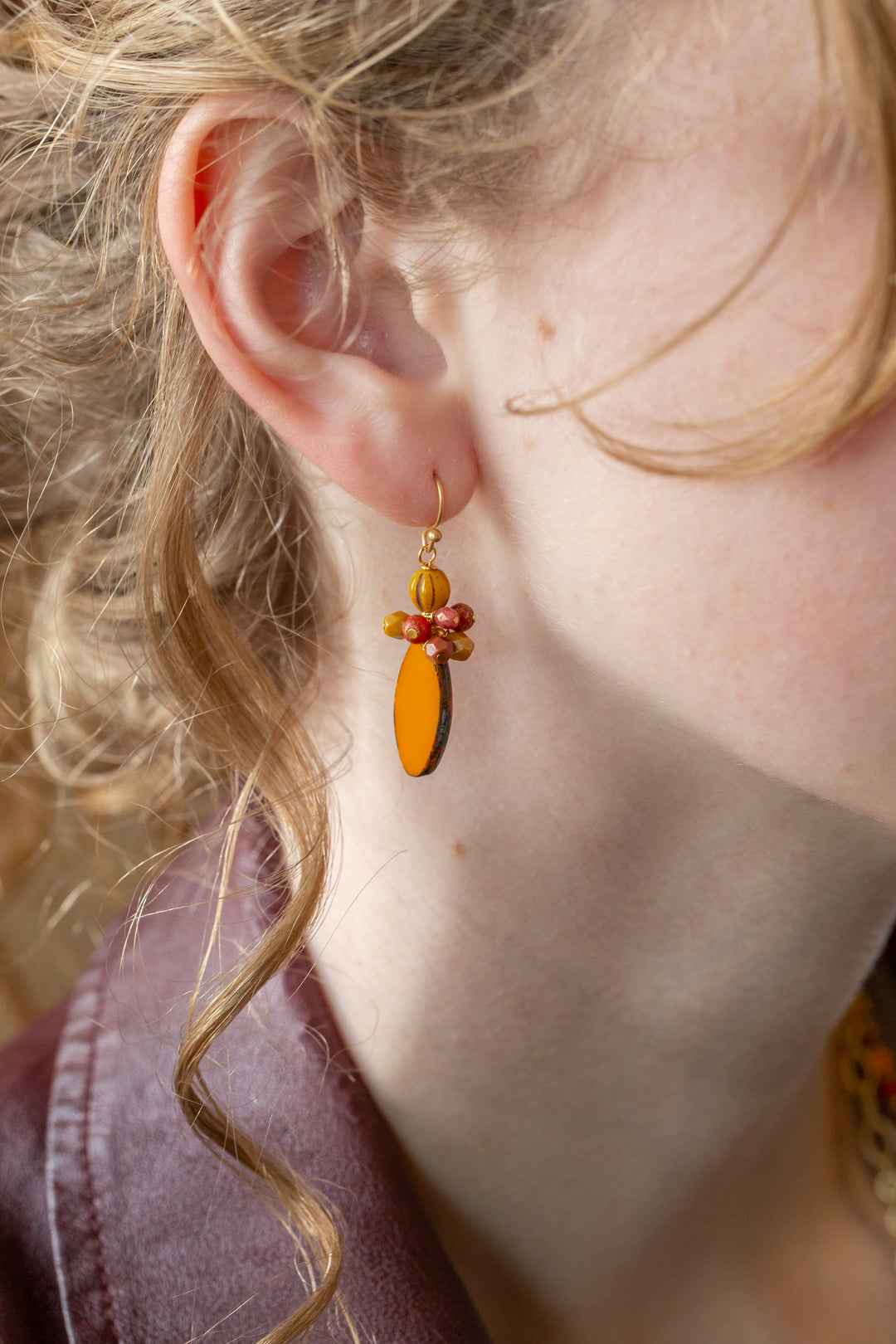 Prosperity Czech Glass Cluster Earrings