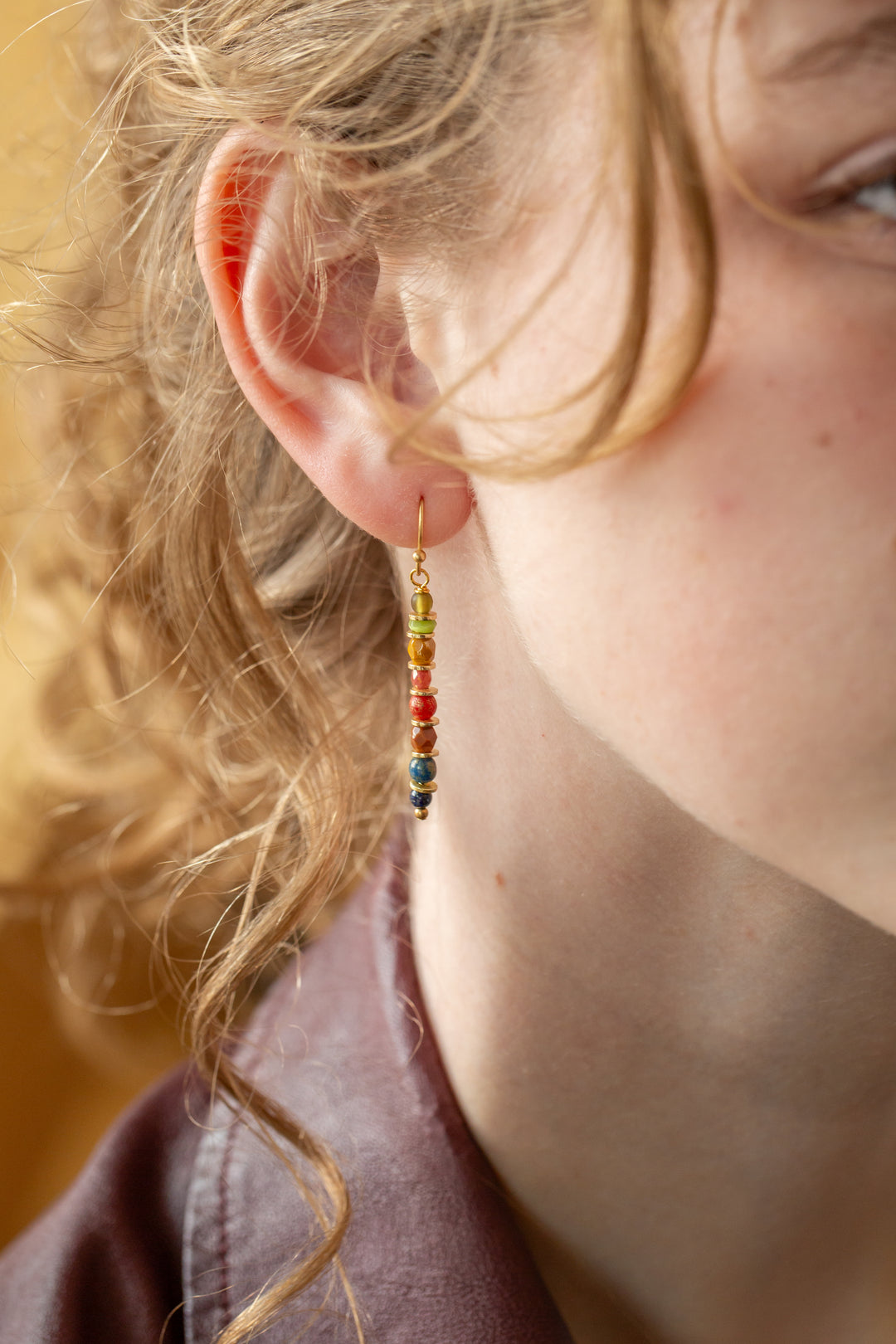 Prosperity Czech Glass, Jade Simple Earrings