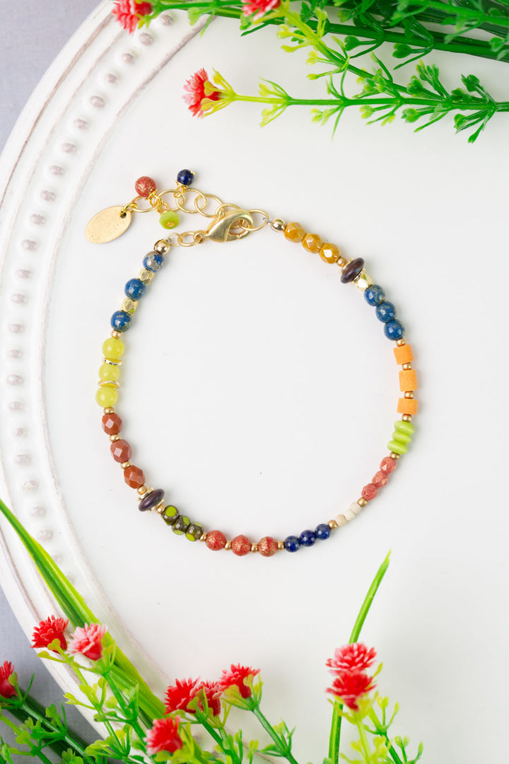 Prosperity 7.5-8.5" Czech Glass, Jade Simple Bracelet