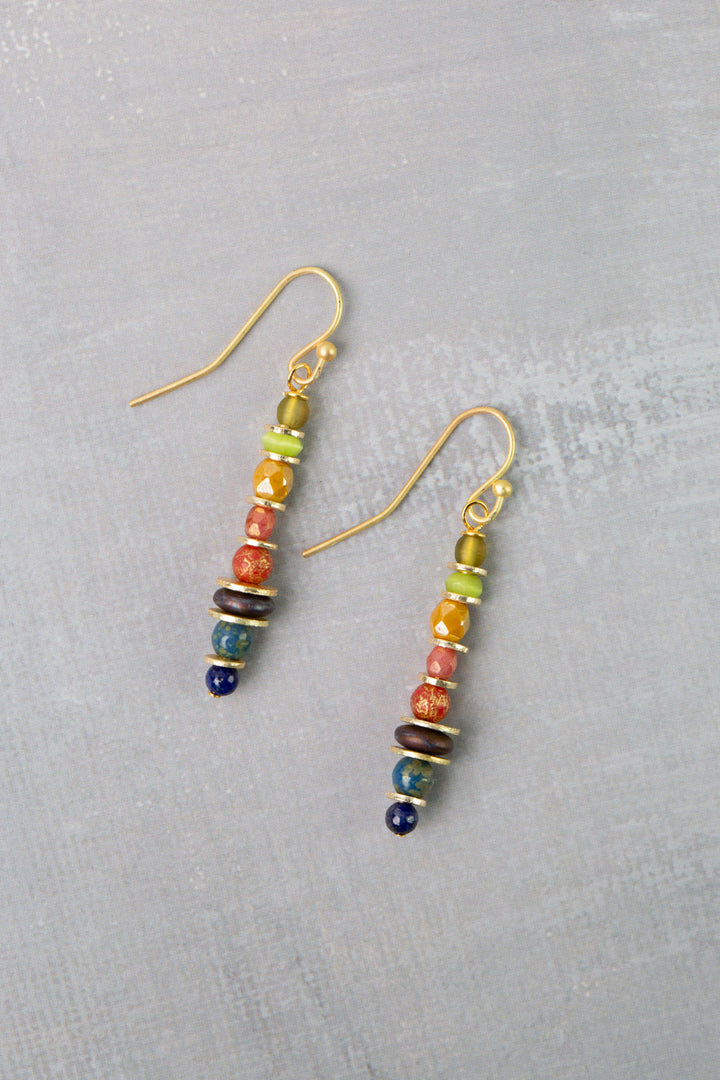 Prosperity Czech Glass, Jade Simple Earrings