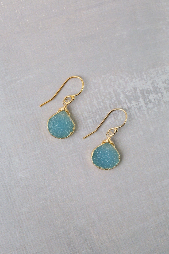 Prosperity Chalcedony Bezel Simple Earrings