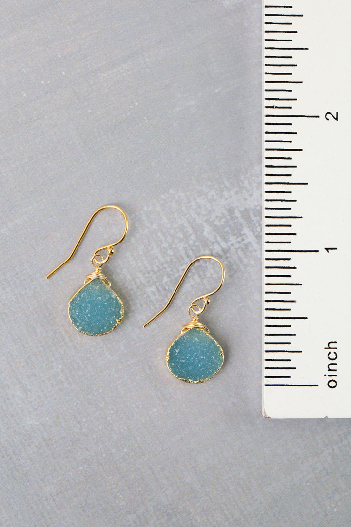 Prosperity Chalcedony Bezel Simple Earrings