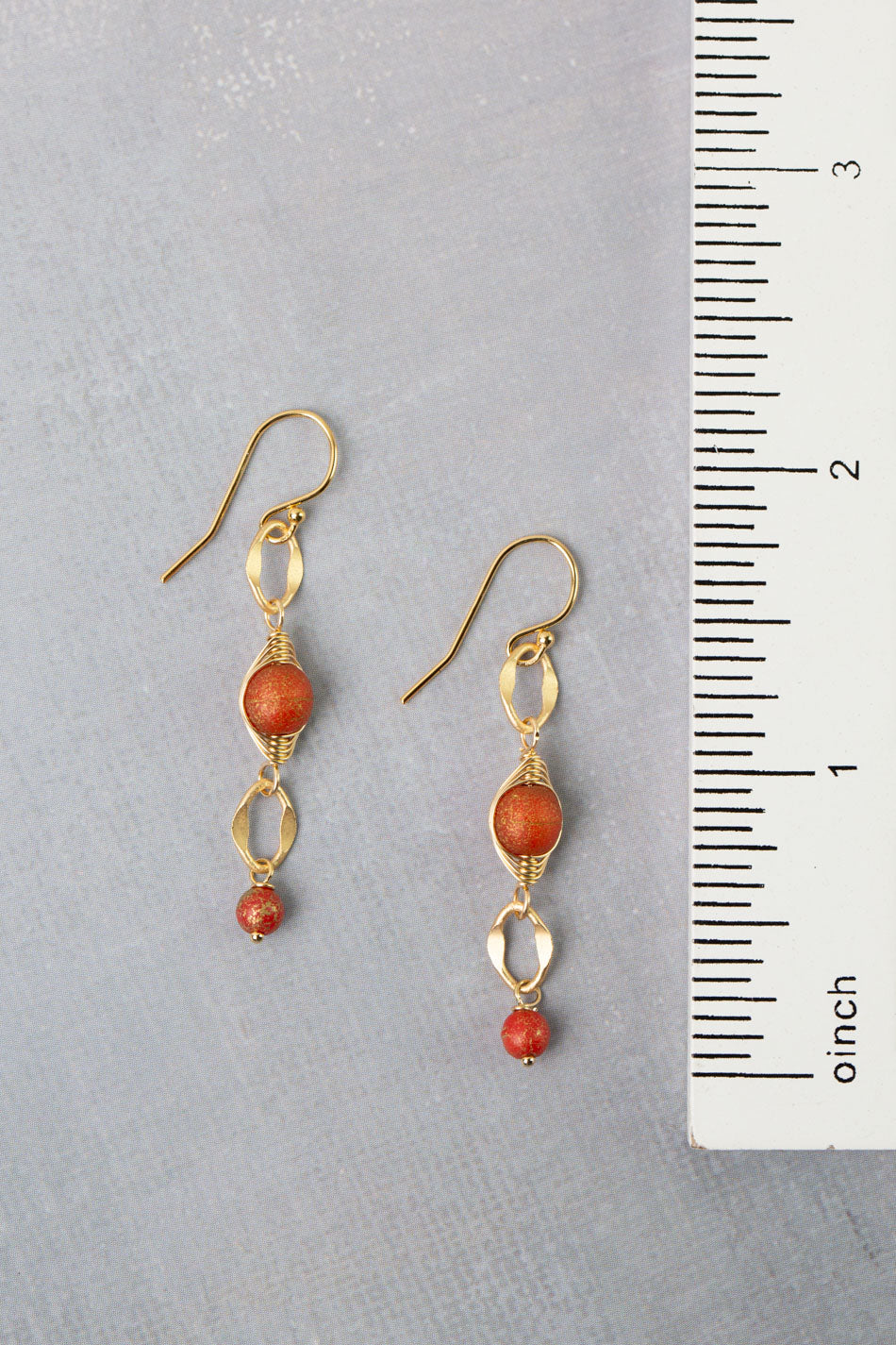 Prosperity Czech Glass Herringbone Earrings