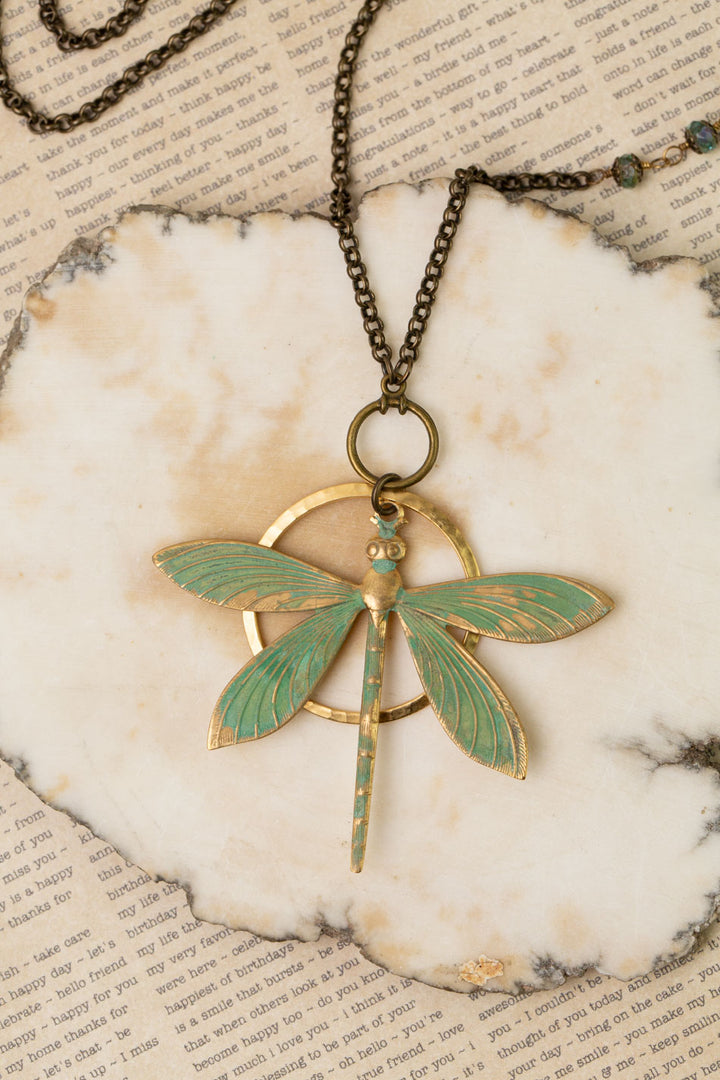 Rustic Creek 16.5 Or 33" Simple Dragonfly Pendant Necklace