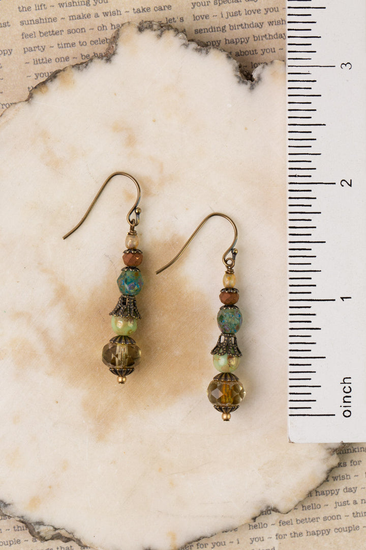 Rustic Creek Czech Glass Stacked Simple Earrings