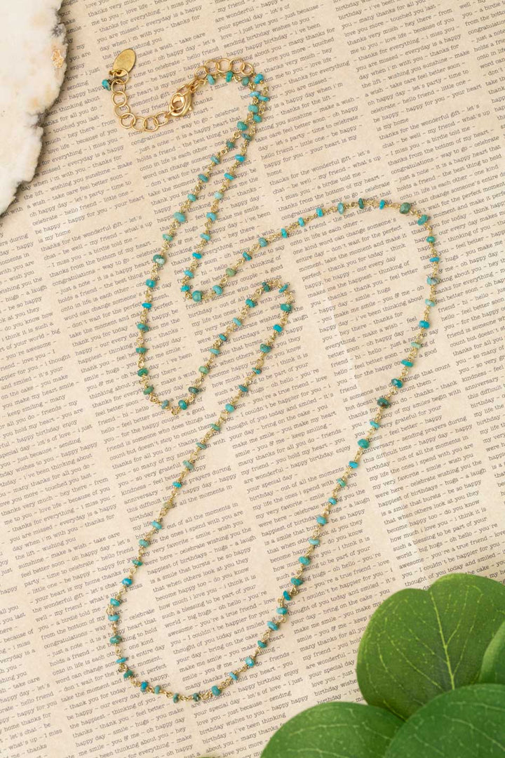 Rustic Creek 30-32" Turquoise Simple Necklace