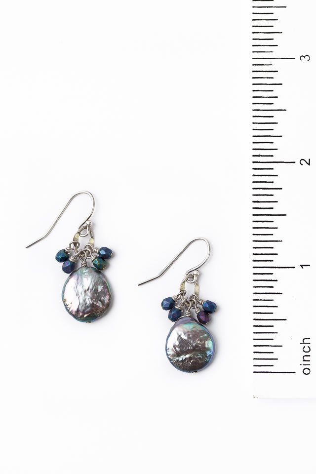 Reflections Pearl Coin Cluster Earrings