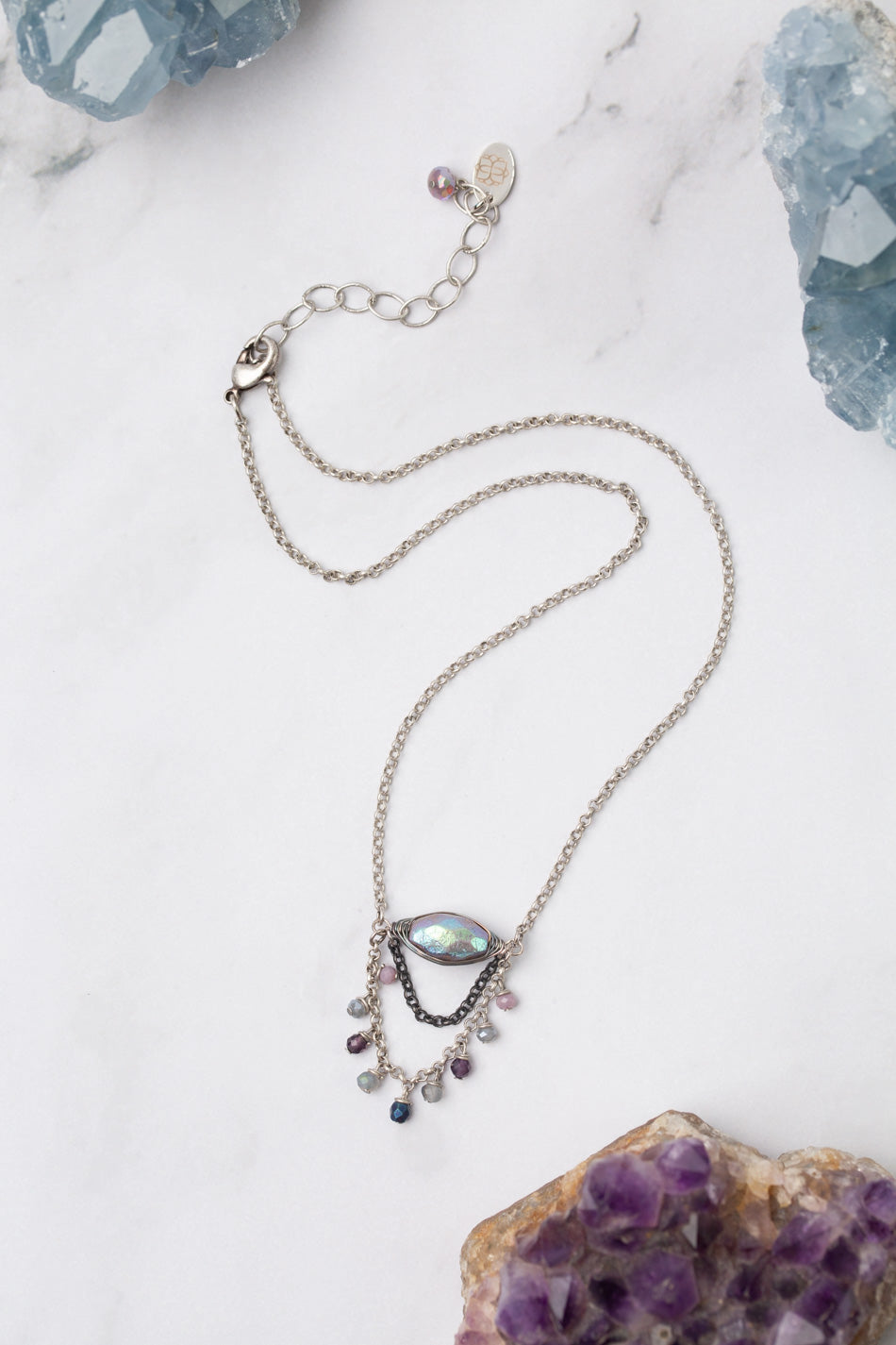 Reflections 15-17" Crystal with Czech Glass Statement Necklace