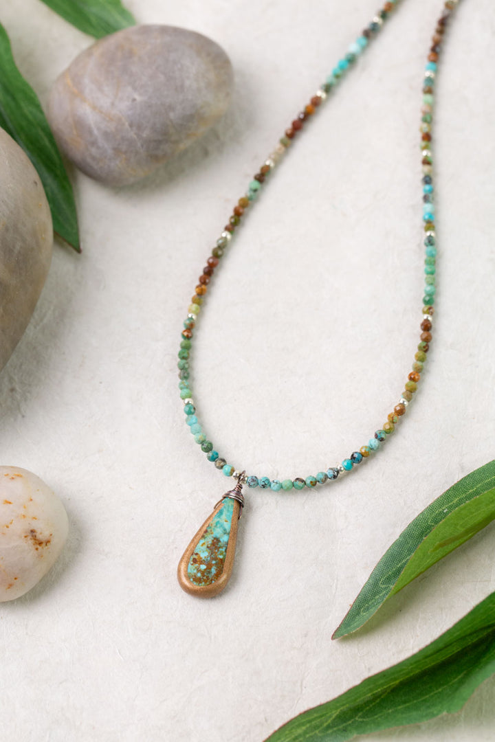 Remedy 15-17" Turquoise Teardrop Bezel Simple Necklace